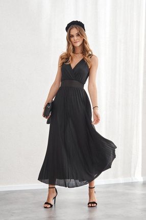 Maxi sukienka z plisowanym dołem czarna 22990