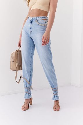 Spodnie jeansowe z szeroką nogawką jasnoniebieskie 850