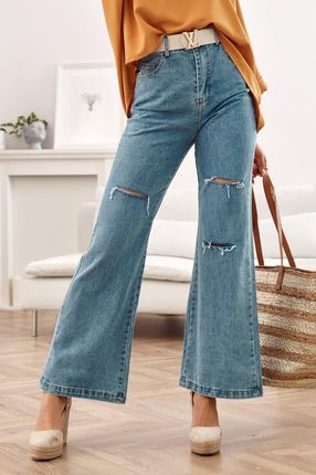 Szerokie spodnie jeansowe z wysokim stanem 57610