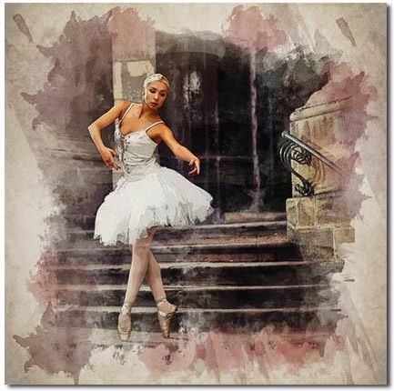 Obraz Baletnica 6 100X100 Art Na Płótnie Taniec 12431887723