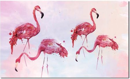 Obraz Flamingi 3 120X70Cm Ptaki Na Płótnie 12432685524