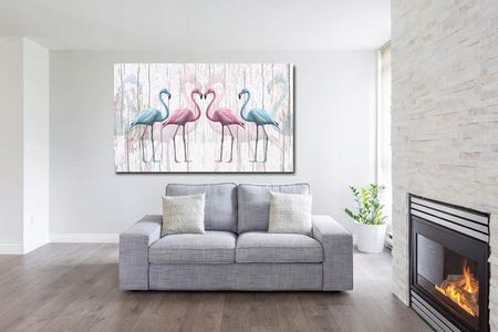 Obraz Flamingi 5 120X70Cm Ptaki Na Płótnie 12432720582