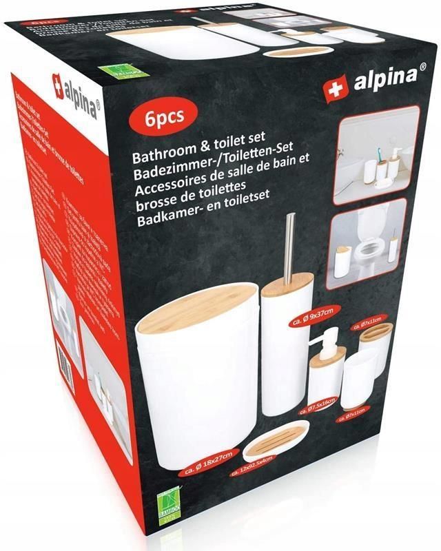Alpina Alpina Bambusowy Zestaw Akcesoriów Łazienkowych - zdjęcie 8 Alpina Alpina Bambusowy Zestaw Akcesoriów Łazienkowych