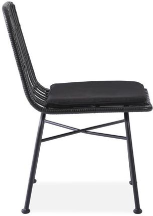 Krzesło Ogrodowe K401 Krzesło Rattanowe Meble Ogrodowe Czarne