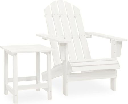 Krzesło Ogrodowe Adirondack Ze Stolikiem Jodłowe Białe