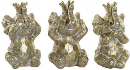 Dkd Home Decor Figurka Dekoracyjna Słoń Złoty Żywica (13.5X11.5X21 Cm) (3 Pcs) 12669923