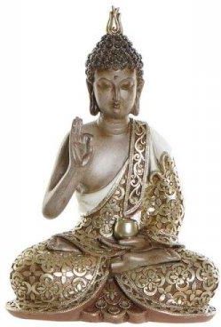 Dkd Home Decor Figurka Dekoracyjna Złoty Brązowy Budda Żywica (17X9X24 Cm) 12670015