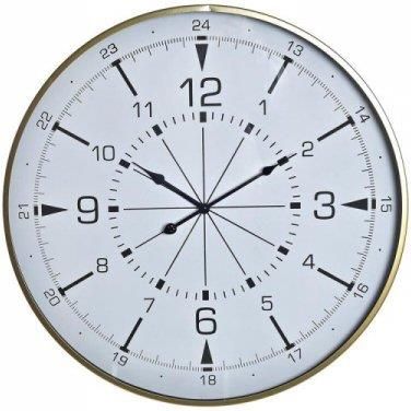 Dkd Home Decor Zegar Ścienny Szkło Złoty Metal Biały Kompas 60X3X60Cm