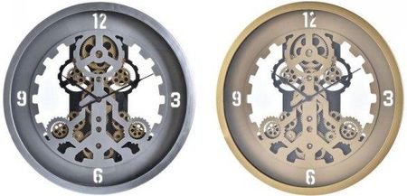 Dkd Home Decor Zegar Ścienny Szkło Srebrzysty Złoty Żelazo 50X8X50Cm