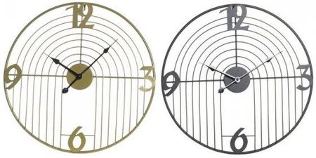 Dkd Home Decor Zegar Ścienny Czarny Złoty Metal 45X3X45Cm