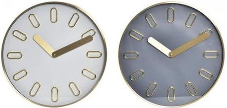 Dkd Home Decor Zegar Ścienny Szkło Szary Złoty Aluminium Biały 35,5X4,2X35,5Cm