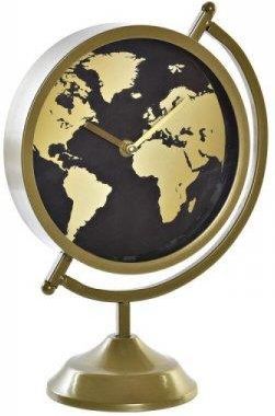 Dkd Home Decor Zegar Stołowy Szkło Złoty Metal Mapa Świata 22X12X31Cm