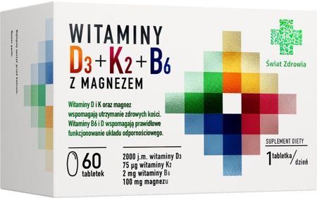 Synoptis Pharma Sp. Z O.O. Świat Zdrowia Witamina D3+K2+B6 Z Magnezem 60Tabl.
