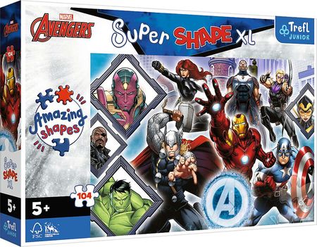 Trefl Puzzle Super Shape XL 104el. Twoi ulubieni Avengersi 50018