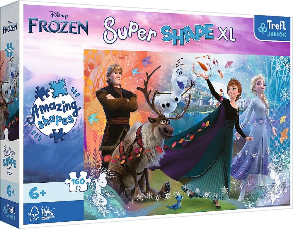 Trefl Puzzle Super Shape XL 160el. Odkryj świat Frozen Kraina Lodu ...