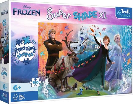 Trefl Puzzle Super Shape XL 160el. Odkryj świat Frozen Kraina Lodu 50022