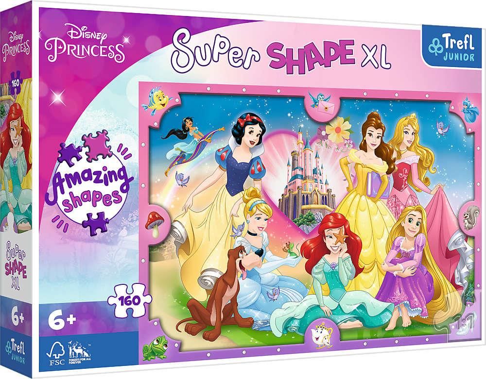 Trefl Puzzle Super Shape XL 160el. Różowy świat Księżniczek 50025 ...