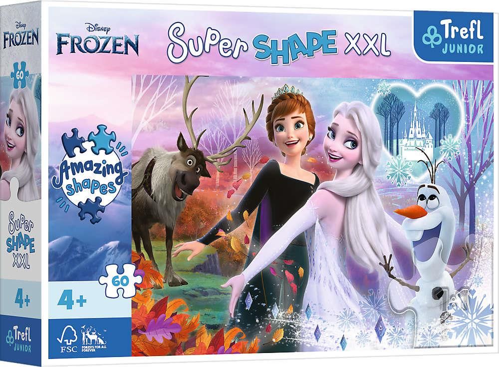Trefl Puzzle Super Shape XXL 60el. Kraina Lodu Tańczące siostry 50010 ...