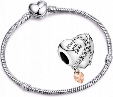 FASHION JEWELRY BRANSOLETKA MODUŁOWA 21 CM CHARMS SERCE
