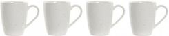 Dkd Home Decor Zestaw 4 Kubeczków Naturalny Drewno Kauczukowe Biały Kamionka 300Ml