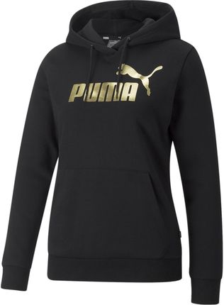 Bluza z kapturem damska Puma ESS+ METTALIC LOGO FL czarna 84995801