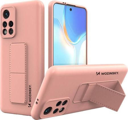 Wozinsky Kickstand Case elastyczne silikonowe etui z podstawką Xiaomi Poco M4 Pro 5G różowy (11101208)