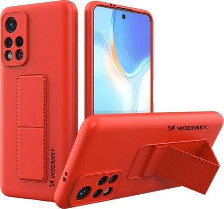Wozinsky Kickstand Case elastyczne silikonowe etui z podstawką Xiaomi Poco M4 Pro 5G czerwony (11101206)