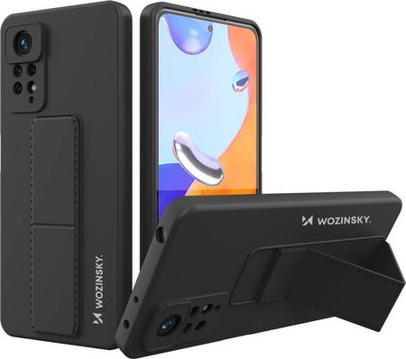 Wozinsky Kickstand Case elastyczne silikonowe etui z podstawką Xiaomi Poco X4 Pro 5G czarny (11101209)