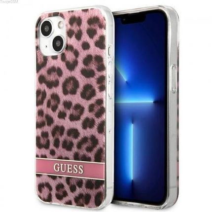 Guess GUHCP13SHSLEOP iPhone 13 mini 5,4` różowy/pink hardcase Leopard (15978)