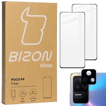 Szkło hartowane Bizon Glass Edge - 2 sztuki + ochrona na obiektyw, Xiaomi Poco F4 (41500)