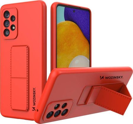 Wozinsky Kickstand Case silikonowe etui z podstawką Samsung Galaxy A73 czerwone (11101230)