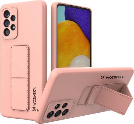 Wozinsky Kickstand Case silikonowe etui z podstawką Samsung Galaxy A73 różowe (11101232)