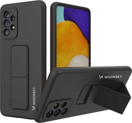 Wozinsky Kickstand Case silikonowe etui z podstawką Samsung Galaxy A73 czarne (11101229)