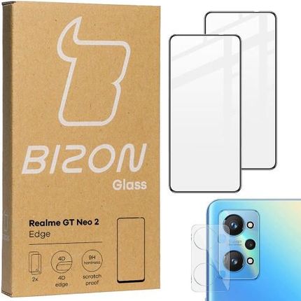 Szkło hartowane Bizon Glass Edge - 2 sztuki + ochrona na obiektyw, Realme GT Neo (41568)