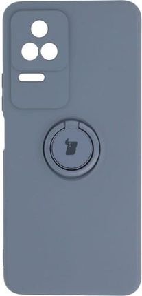 Etui Bizon Case Silicone Ring Sq Xiaomi Poco F4, szare (41909)