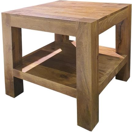 Cudnemeble Drewniany Stolik Kawowy Z Półką 60X60 W Toffi 3794