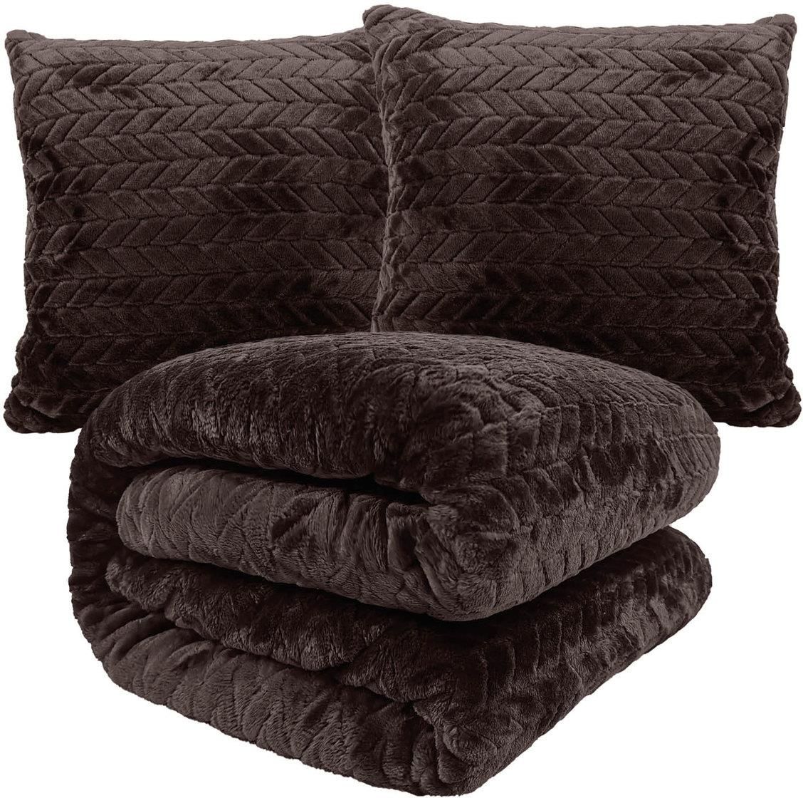 Kontrast Zestaw Koc 200X220 + 2X Poszewka Fuero C.Brąz P1306755388