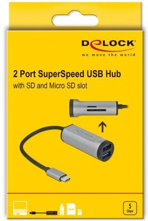 DeLOCK 2PUSB 3.2 Gen1 Hub + USB-C / SD + MSD - (64115)