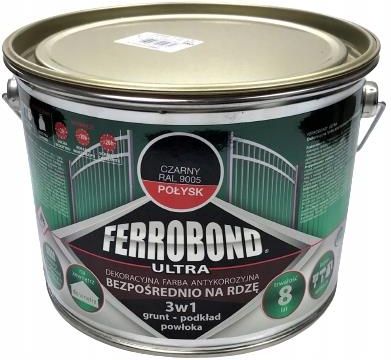 Jurga Ferrobond Farba Do Metalu Czarny Połysk 2,5l