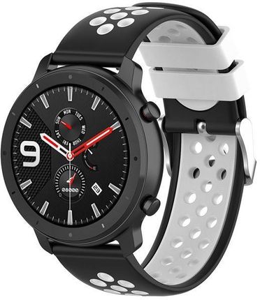 Pasek Silikonowy / Opaska do smartwatch Garmin Venu 2 czarny + biały (0000053185)