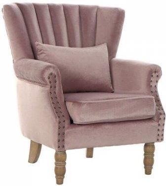 Dkd Home Decor Fotel Różowy Aksamit Drewno Kauczukowe (73X75X87 Cm) 12652683