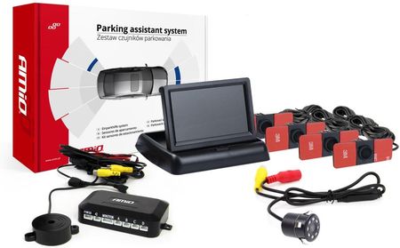 Amio Zestaw Czujników Parkowania Tft02 4 3 Z Kamerą Hd-307-Ir Sensory Czarne Wewnętrzne Ami02707