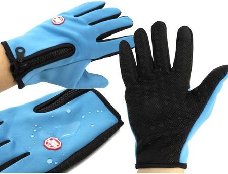 Rękawiczki sportowe wodoodporne dotykowe niebieskie