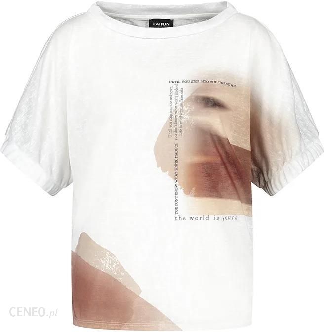 Taifun Collection Siateczkowa koszulka br\u0105zowy-w kolorze bia\u0142ej we\u0142ny Moda Koszulki Koszulki siateczkowe 
