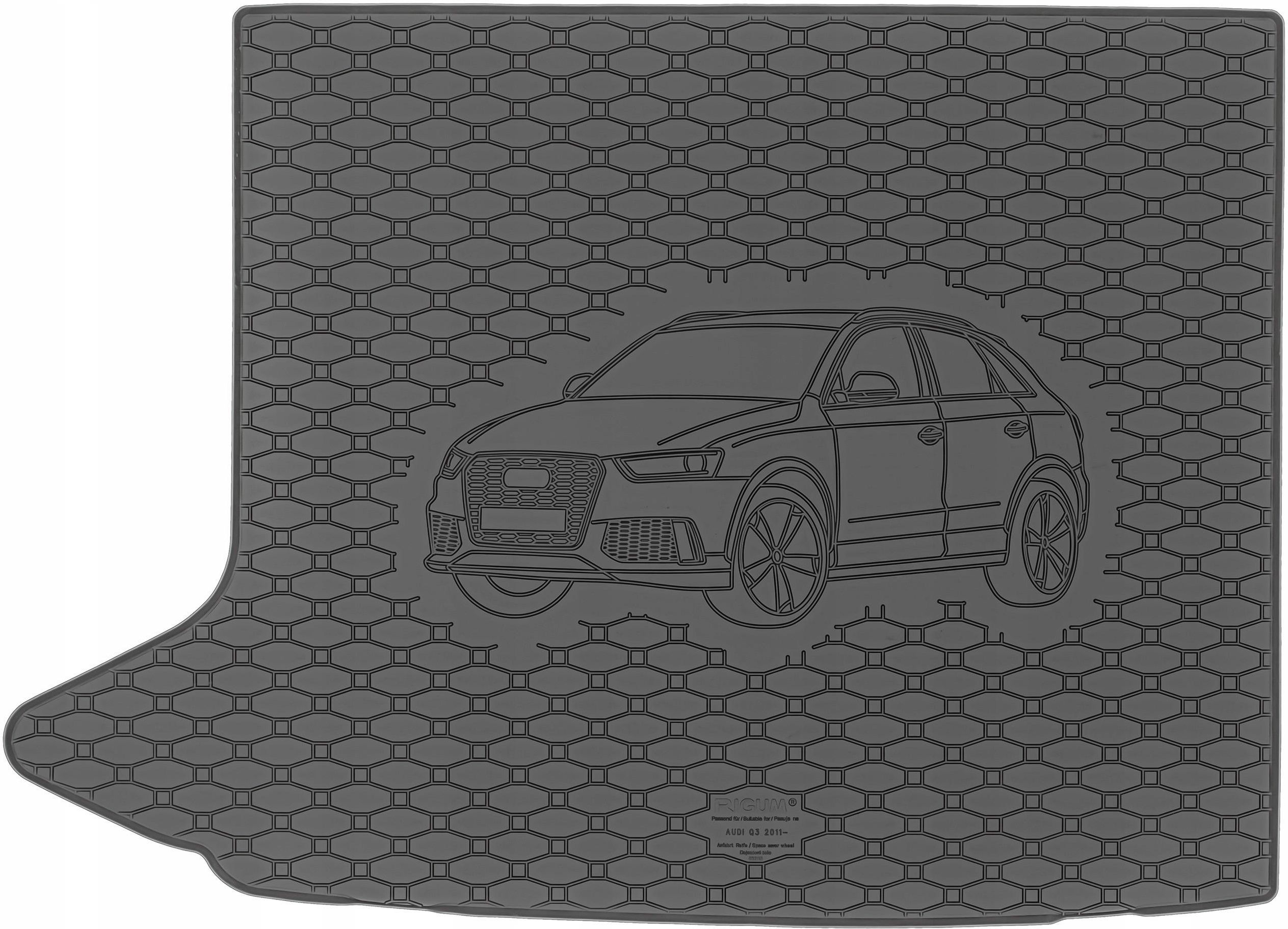 Tappetino Per Bagagliaio Audi Q3 I 2011-2018 - Gomma Antiscivolo, Bordi Alti 4.5cm, Facile Da Pulire