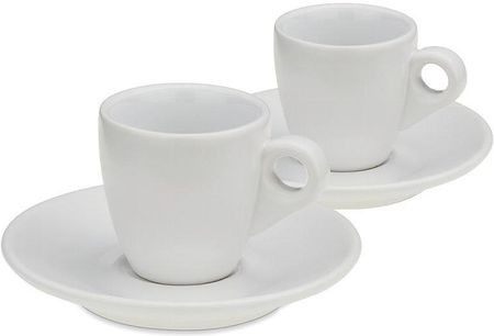 Kela Filiżanki Do Espresso Ze Spodkami 2 Szt. Ceramika 0,05 L 12X6,5Cm Białe (Ke12748)