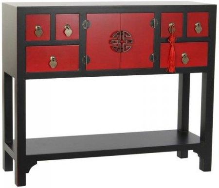 Konsola DKD Home Decor Jodła Czerwony Czarny MDF Orientalny (95 x 25 x 78,5 cm)