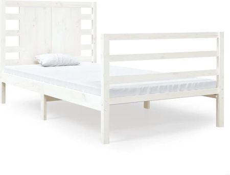 Rama łóżka, biała, lite drewno sosnowe, 90x190 cm, pojedyncza