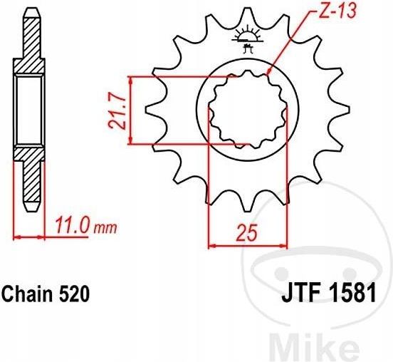 Części motocyklowe Jt Sprockets Zębatka Przód 17Z Husqvarna Te 410 E
