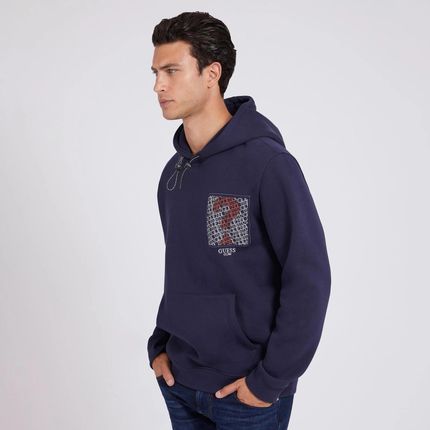 Męska Bluza GUESS ERMES HOODIE FLEECE M2BQ20KBD10-G7V2 – Granatowy